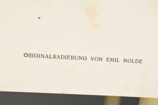 Nolde, Emil (1867-1956) "Tischgesellschaft" 1906, Radierung, u. bez., aus: Zeitschrift für bildende Kunst 1907, PM 15,1x19,4cm, BM 24x34cm (m.R. 33,7x38cm), fleckig - photo 4