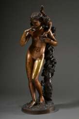 Carpeaux, Jean-Baptiste (1827-1875) &quot;Eve Tentée&quot; 1874, Bronze, patiniert, Plinthe sign./dat./betit., H. 69,3cm, Altersspuren