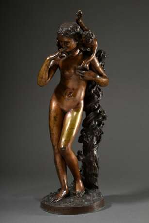 Carpeaux, Jean-Baptiste (1827-1875) "Eve Tentée" 1874, Bronze, patiniert, Plinthe sign./dat./betit., H. 69,3cm, Altersspuren - photo 1