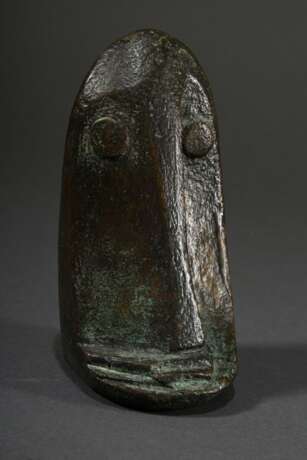 Weidl, Seff (1915-1972) "Abstrakter Kopf", Bronze, patiniert, verso sign., H. 13,3cm - Foto 1