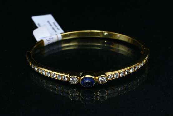 Gold bracelet with diamonds and sapphires Gold Other style 21th century - photo 2