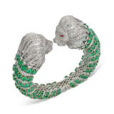 EMERALD, DIAMOND AND RUBY LION BANGLE - photo 3