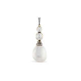 ANTIQUE NATURAL PEARL AND DIAMOND PENDANT - photo 1