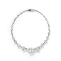 MID-20TH CENTURY DIAMOND AND RUBY RIVI&#200;RE NECKLACE