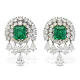 VAN CLEEF & ARPELS EMERALD AND DIAMOND `MANSAR` EARRINGS - photo 1