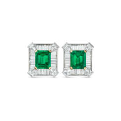 EMERALD AND DIAMOND EARRINGS