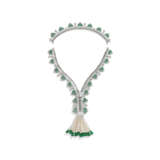 VAN CLEEF & ARPELS EMERALD, CULTURED PEARL AND DIAMOND `ZIP` NECKLACE - фото 4