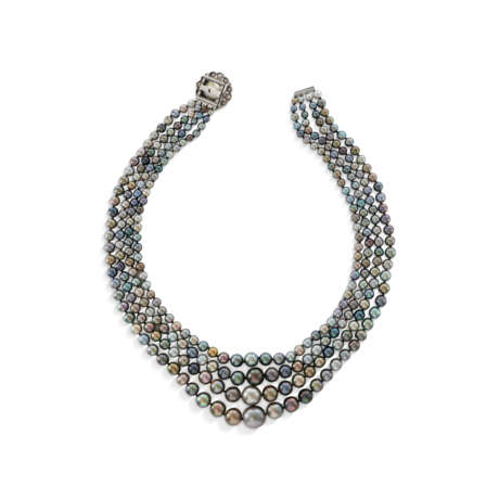 EXCEPTIONAL COLOURED NATURAL PEARL, COLOURED DIAMOND AND DIAMOND NECKLACE - фото 4