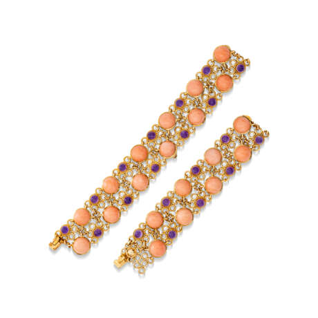 VAN CLEEF & ARPELS SUITE OF CORAL AND AMETHYST `R&#201;SILLE` JEWELLERY - photo 2