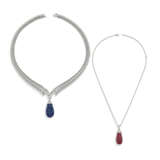 TWO VAN CLEEF & ARPELS DIAMOND AND `MYSTERY-SET` SAPPHIRE AND RUBY NECKLACES - фото 4