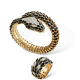 SET OF ENAMEL AND DIAMOND SNAKE JEWELLERY - photo 1