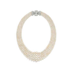 NATURAL PEARL AND DIAMOND NECKLACE