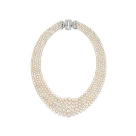 NATURAL PEARL AND DIAMOND NECKLACE - фото 1