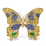 REN&#201; BOIVIN EMERALD, SAPPHIRE AND COLOURED SAPPHIRE `BUTTERFLY` BROOCH - photo 1