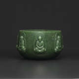 AN IMPERIAL INSCRIBED SPINACH-GREEN JADE ‘SEVEN BUDDHA’ ALM’S BOWL - фото 1