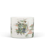 Kangxi period. A FAMILLE VERTE &#39;WATER MARGIN&#39; BRUSH POT