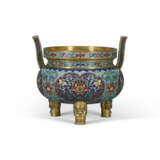 A CLOISONN&#201; ENAMEL TRIPOD CENSER - Foto 1