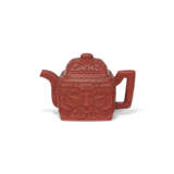 A VERY RARE CINNABAR LACQUER YIXING TEA POT - фото 1