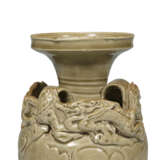 A RARE CARVED YAOZHOU CELADON `DRAGON` VASE - photo 4