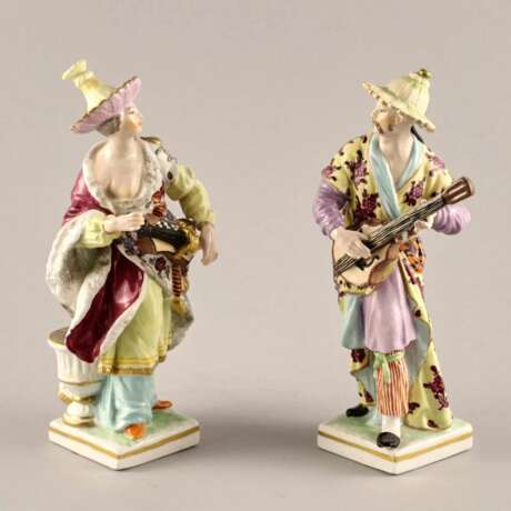 Porcelain pair Chinese Musicians. KPM. - фото 2