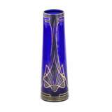 Art Nouveau cobalt conical glass vase. - фото 1