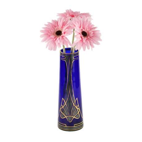 Art Nouveau cobalt conical glass vase. - фото 2