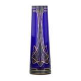 Art Nouveau cobalt conical glass vase. - фото 3