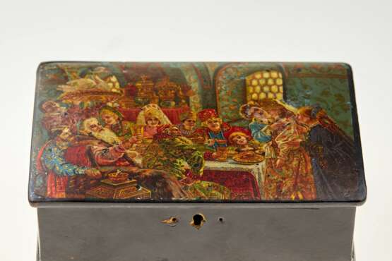 Antique Russian Box Scene from a Russian boyar life - Foto 1