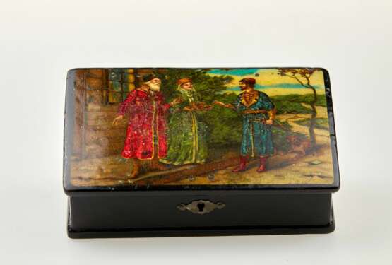 Antique Russian box "Kissing Rite". - Foto 1