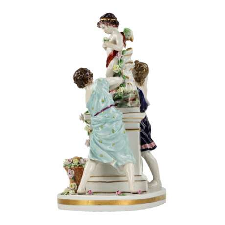 Porcelain group Young people with Cupid. - photo 4