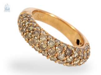 Ring: aufwändig und sehr dekorativ gefertigter Brillant-Goldschmiedering mit fancy Brillanten, ca. 2,2ct
