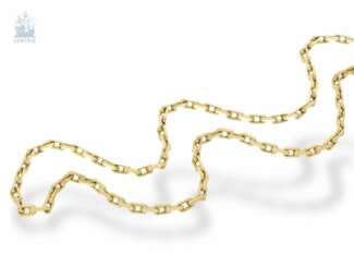Kette/Collier: lange, massive Goldkette im Ankermuster, Goldschmiedearbeit aus 18K Gold