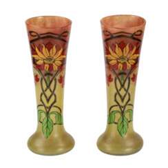 Pair of Art Nouveau glass vases.