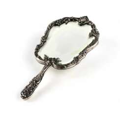 Silver hand mirror Louis XV style.