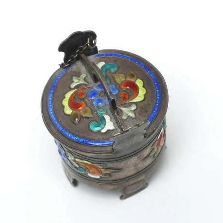 Miniature silver salt cellar with enamel. Øystein Balle, Norway. - Foto 2