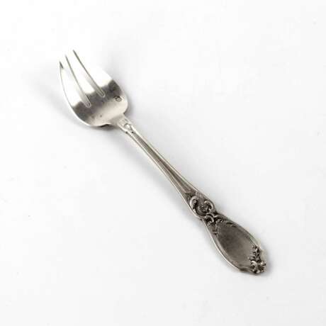 Set of six silver oyster forks. France. - Foto 3