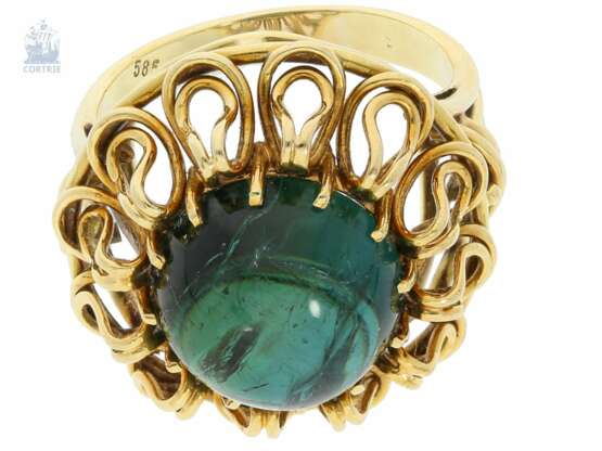 Ring: interessanter, handgearbeiteter alter Goldschmiedering mit Turmalinbesatz - фото 3