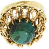 Ring: interessanter, handgearbeiteter alter Goldschmiedering mit Turmalinbesatz - фото 3