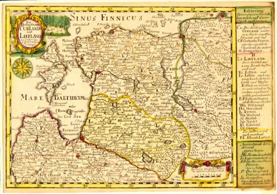 G. Schreiber. Map of Courland and Livonia, 1730s. - фото 2