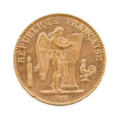 Gold coin, France, 20 francs 1896