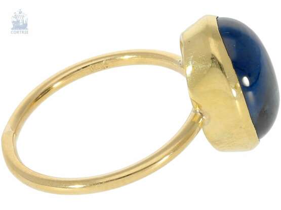 Ring: feiner Goldschmiedering mit sehr schönem Saphir-Cabochon von ca. 7,3ct, Handarbeit - Foto 2