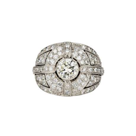 Cocktail ring in platinum with diamonds, Art Deco style. 20th century. - фото 3