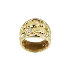 Gold ring with diamonds.