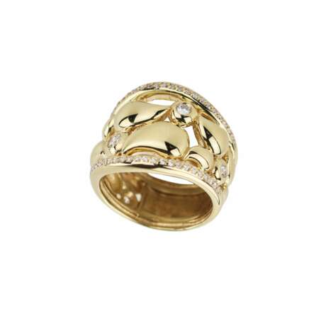 Gold ring with diamonds. - photo 2