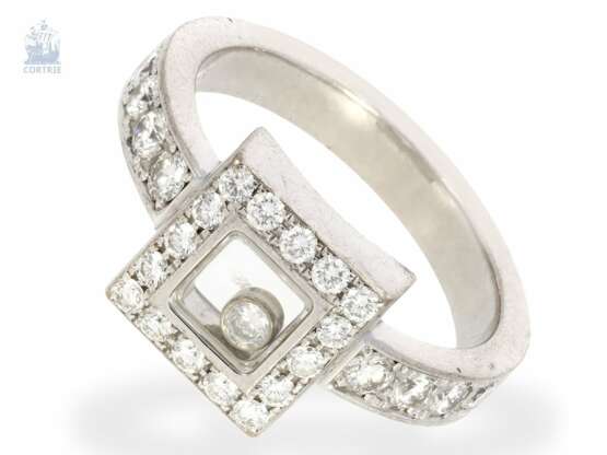 Ring: luxuriöser und sehr hochwertiger Chopard Brillantring "Happy Diamonds", Markenschmuck aus 18K Weißgold - photo 1