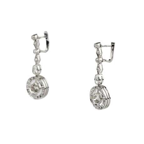 White gold 18 К earrings with diamonds. - Foto 3