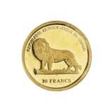 20 francs gold coin of the Republic of the Congo. 2003 - Foto 1