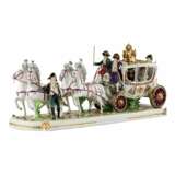 Saxon, sculptural, porcelain group Wedding carriage of Napoleon Bonaparte. - фото 1