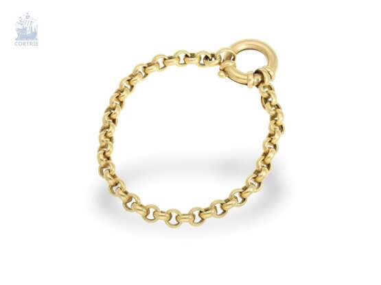 Kette/Collier/Armband: hochwertige Erbskette mit außergewöhnlich großem Federring sowie passendem Armband, vintage Goldschmiedearbeit aus 18K Gold - Foto 2