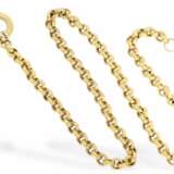 Kette/Collier/Armband: hochwertige Erbskette mit außergewöhnlich großem Federring sowie passendem Armband, vintage Goldschmiedearbeit aus 18K Gold - фото 3